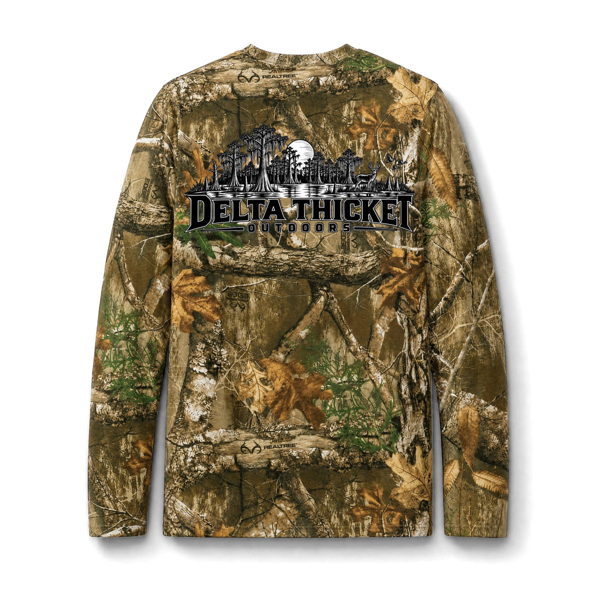 Camo Long Sleeve Pocket Tee — Delta Thicket Outdoors Hunting Shirt