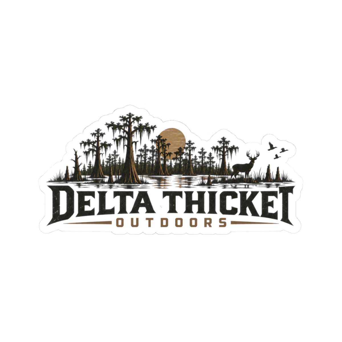 Outdoor Logo Sticker — "Delta Thicket Outdoors" Kiss-Cut Waterproof Decal
